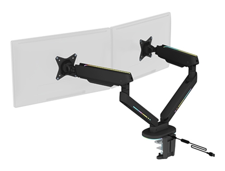Soporte de Escritorio con RGB para 2 Monitores DELTACO GAMING Gam-135 Negro