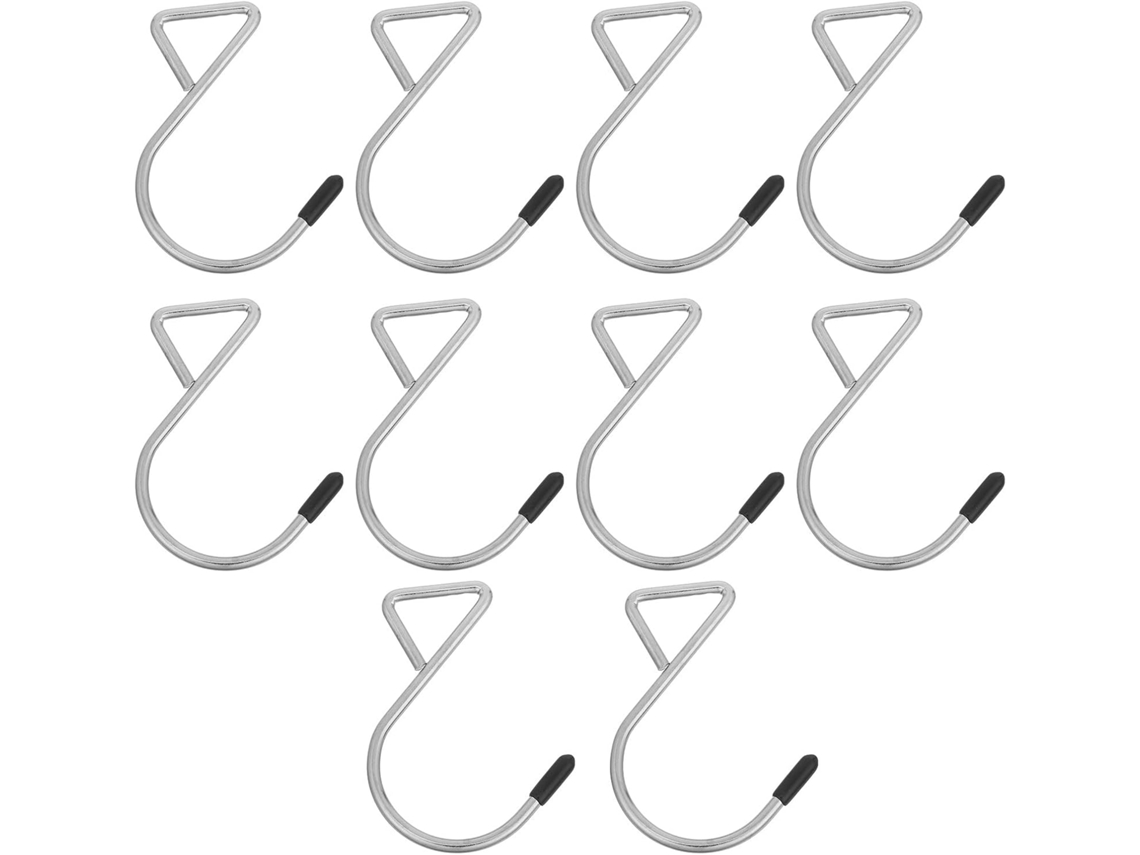Juego De 10 Ganchos Colgantes Triangulares De Metal Plateado, Portátiles Y