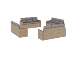Maison Exclusive - Juego De Sofás Jardín Con Cojines Beige Mezcla 12 Pzas Ratán Pe