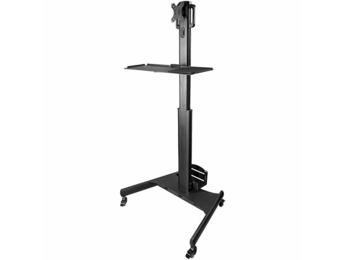 Startech.com Estación de trabajo móvil de transporte con soporte para monitor, soporte para CPU/computadora y bandeja para teclado