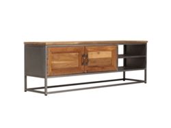 Estantería/Mueble de TV en Teca Reciclada y Acero 120X30X40 Cm