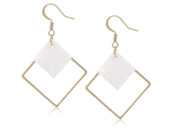 2026-47466-aretes Colgantes Linjou 3 Piezas De Plata Bañada En Oro 14k Con Caparazón Blanco Cuadrado Para Mujer Joyería Boda