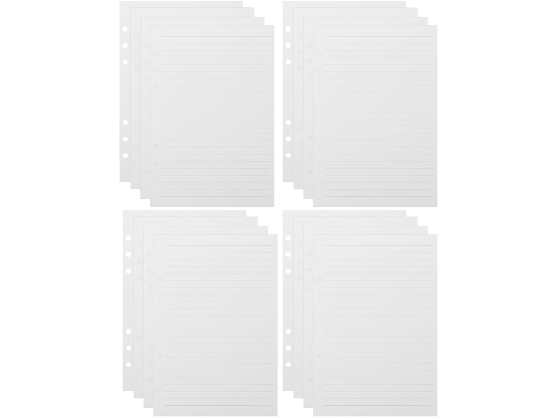 225 Hojas De Papel De Recambio Rayado A5 Para Agendas, Cuadernos Y Carpetas, Paquete De 5 Blocs De 45 Hojas.