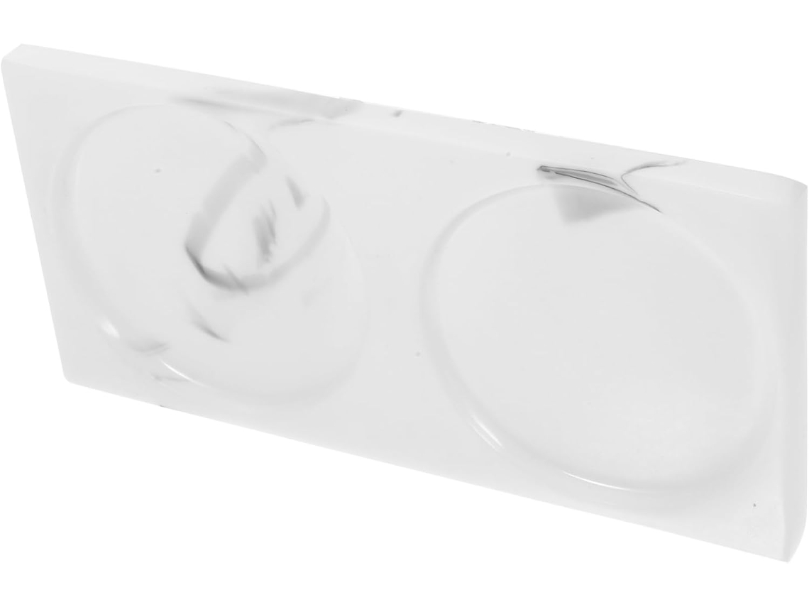 Bandeja Resina Organizador Decorativo Artículos Práctico Soporte Cosméticos Joyas Diseño Mármol Blanco