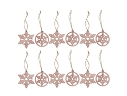 Colgante navideño de madera de 12 piezas para decoración de árbol de Navidad ALLINLESS