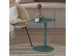 Mesa auxiliar Nastätten trapezoidal interior/exterior metal 50 x 50 x 38 cm Azul mate [EN.CASA]