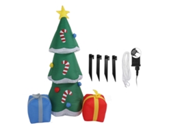 Árbol de Navidad inflable con luces LED, enchufe europeo