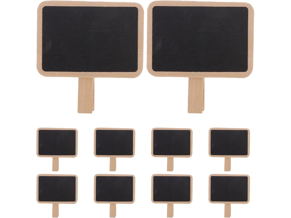 40 mini clips rectangulares de madera para pizarra SFUSHOS