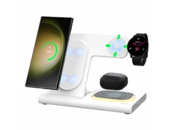 Soporte Inalámbrico Plegable Blanco Compatible Apple, Admite Funda Delgada, Protección Térmica Para Carga Fiable