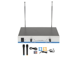 Sistema De Micrófono Inalámbrico Doble Profesional, Dinámico De Metal, Para Karaoke Ktv, Cabezal De Mano, Enchufe Británico 100-240v.
