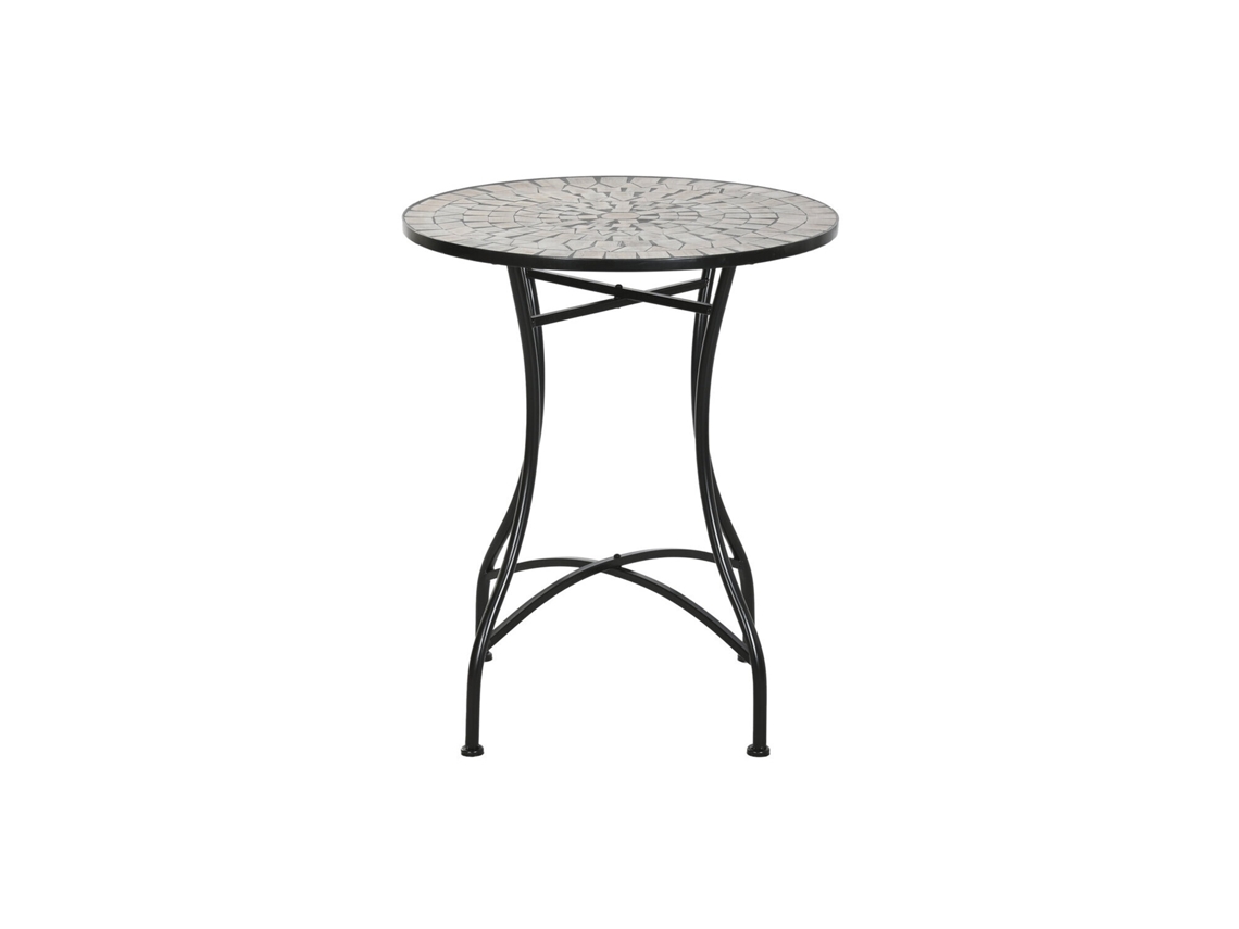Mesa Metal Ceramica Mosaico Multicolor 60x60x72cm