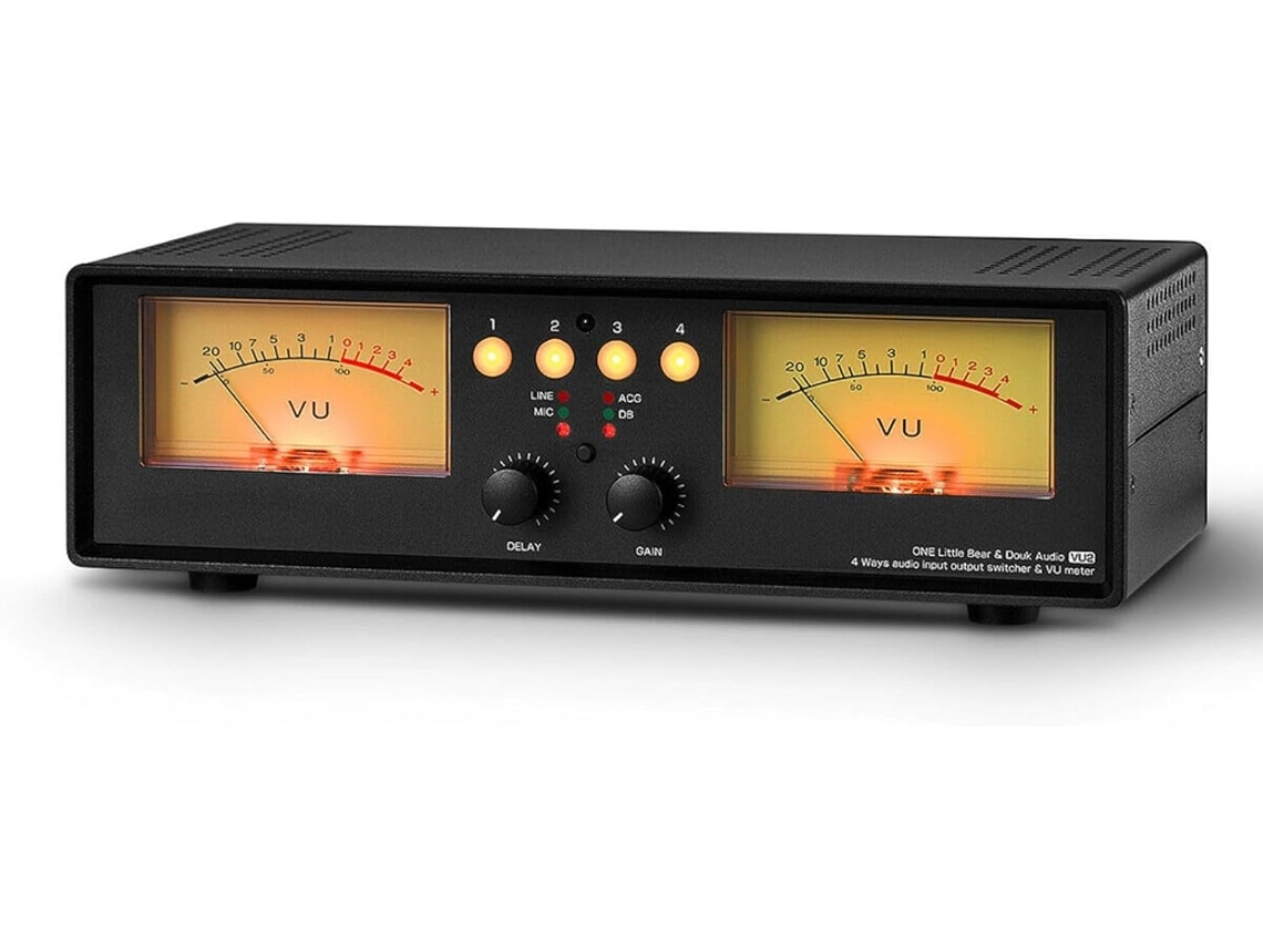 Selector de medidor VU, divisor de 4 vías, entrada de micrófono, estudio DB ACG con SFUSHOS (retroiluminación)