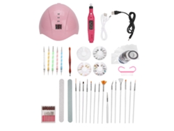 Kit De Manicura Casera Con Luz Led Uv, Lápiz De Pintura, Diamantes De Imitación, Lima De Uñas Y Herramientas Para Esmalte De Uñas.