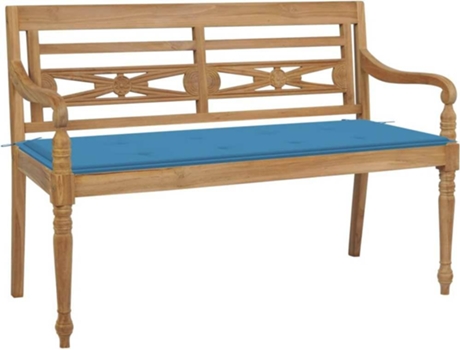 Banco de exterior VIDAXL Azul Teca (120x51.5x84 cm)