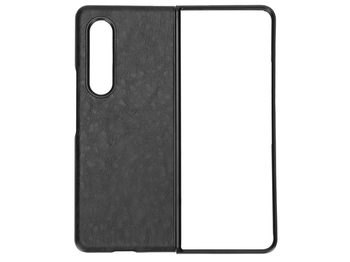 Capa De Couro Protetora Anti-choque Para Samsung Galaxy Z Fold 3 Preta