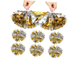 12 Pompones Metálicos De Animadora Con Cómodos Anillos, Accesorios De Baile.