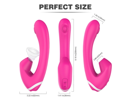 Masturbador femenino, masaje vibratorio con ventosa multifrecuencia (rojo) ENZONS