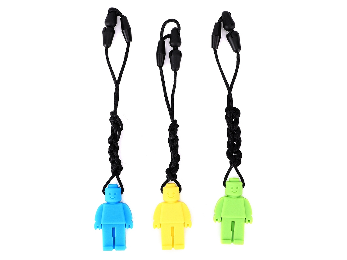 Collar Sensorial De Silicona Para Masticar, Ideal Para El Autismo Y La Dentición - Azul, Verde, Amarillo