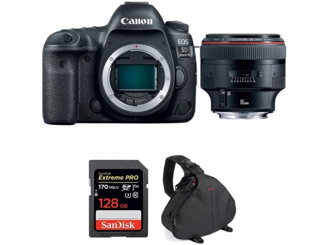 Kit Cámara Reflex CANON EOS 5D Mark IV + EF 85mm f/1.2L II USM + SanDisk 128GB + Bolsa