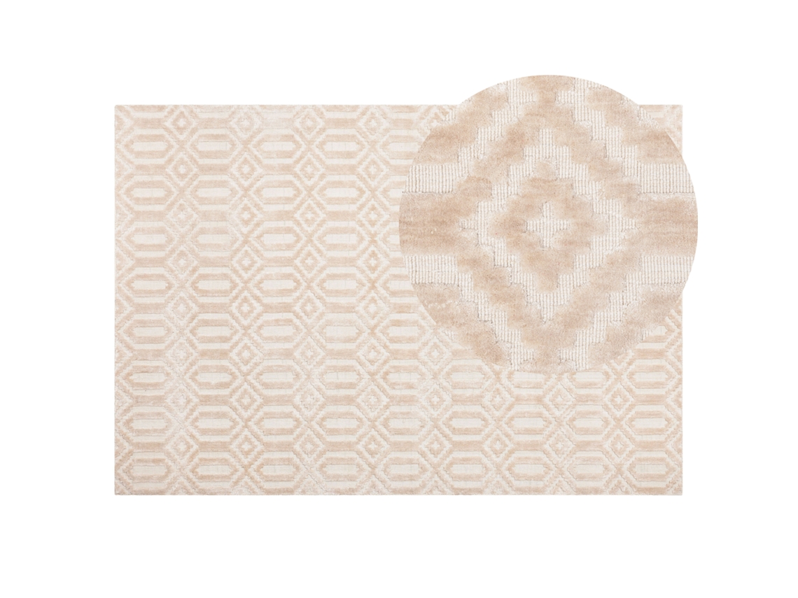 Alfombra de pelo corto BELIANI Adatepe de Viscosa Beige 140x200