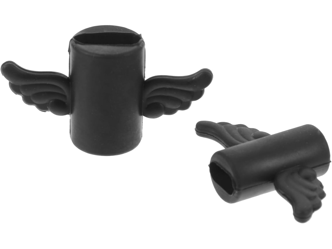 Protectores de cable USB de silicona para smartphones, diseño de alas de dibujos animados, color negro, 2 piezas, antirroturas, uso diario Gokoco