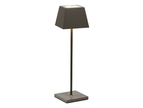 Lámpara de mesa LED Siesta gris tórtola IP54 portátil y recargable ROSSINI ILLUMINAZIONE