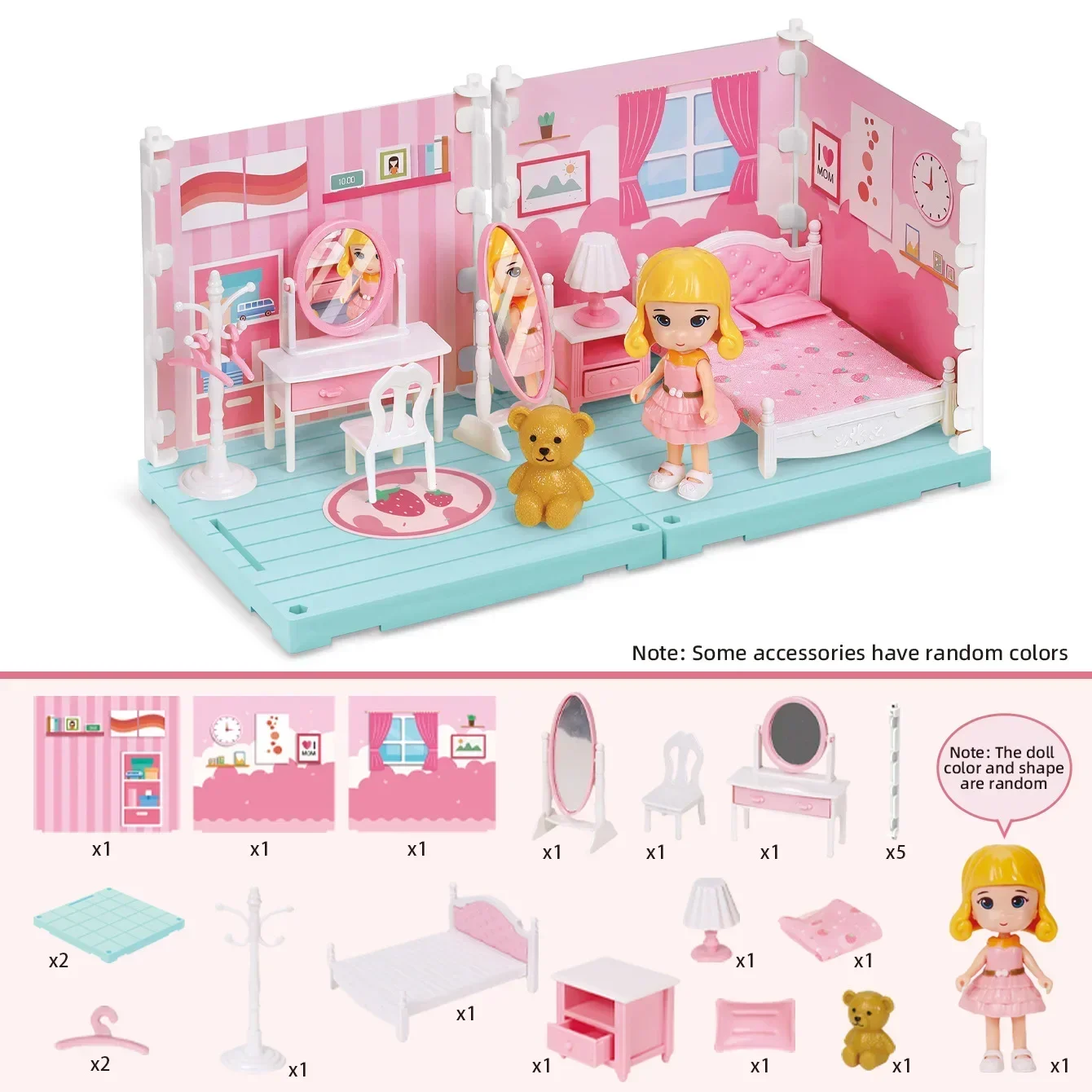 Casa de muñecas en miniatura con muebles realistas, juguetes para juegos de imitación, regalos para niños y niñas. MDUG