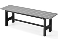 Banco Exterior de 2 Plazas, Banco Jardin Exterior Estructura Metal Revestido de Plástico, 120 x 36 x 40,5 cm, Carga 300kg COSTWAY