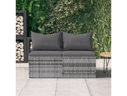 Sofá de jardín de dos piezas con cojines DKD Home Decor, mimbre gris