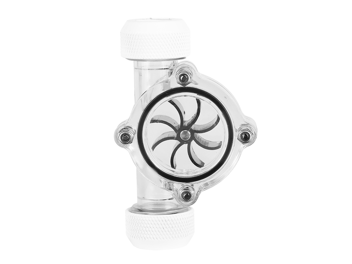 Conector De Rosca G1/4 Hembra A Hembra Indicador De Flujo De Refrigeración De Agua Con 8 Impulsoras Blanco