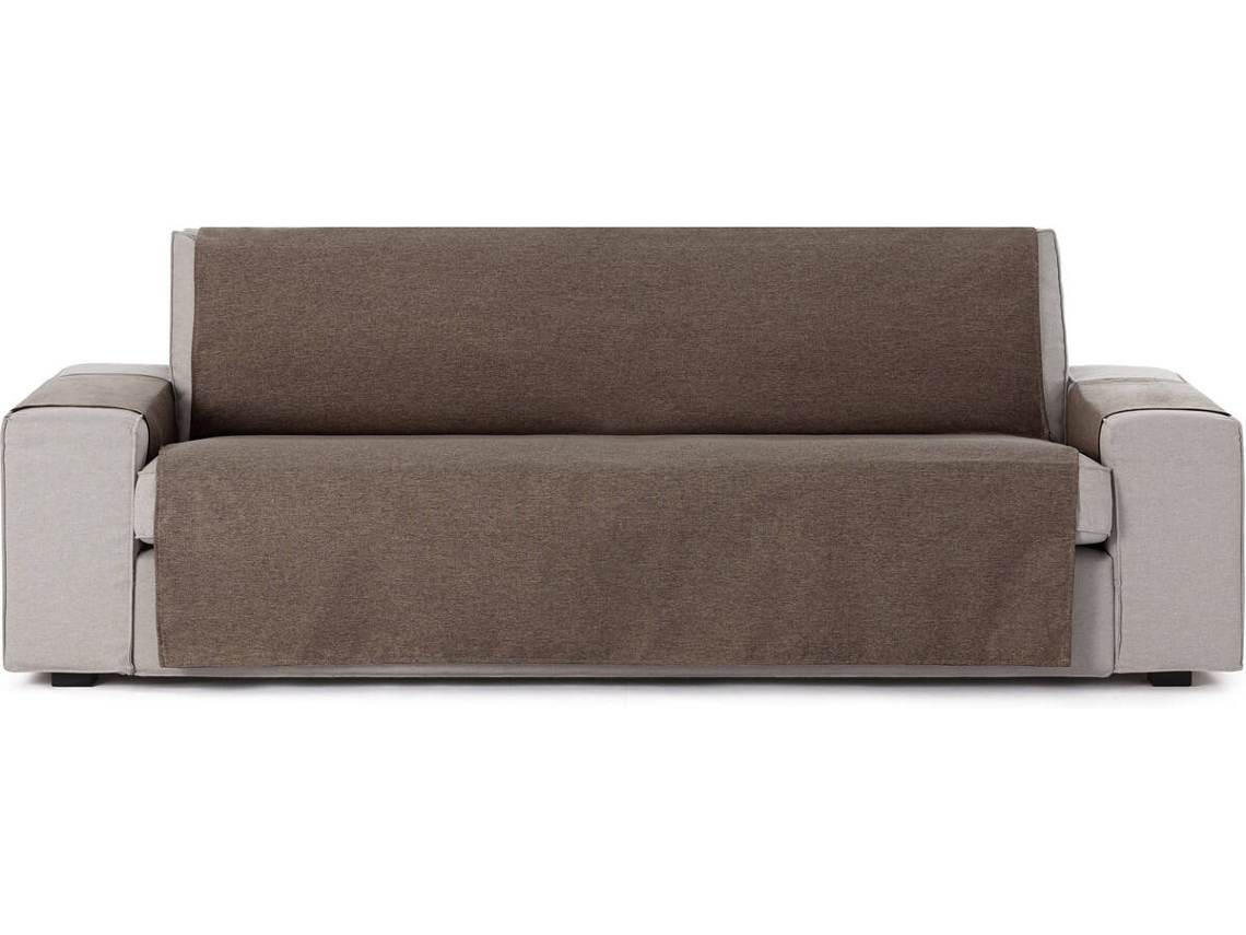 Funda de Sofá 3 Plazas EYSA Prática Premium Valeria Tejido Elástico (155 x 80 x 220 cm - Poliéster y Algodón - Marrón)