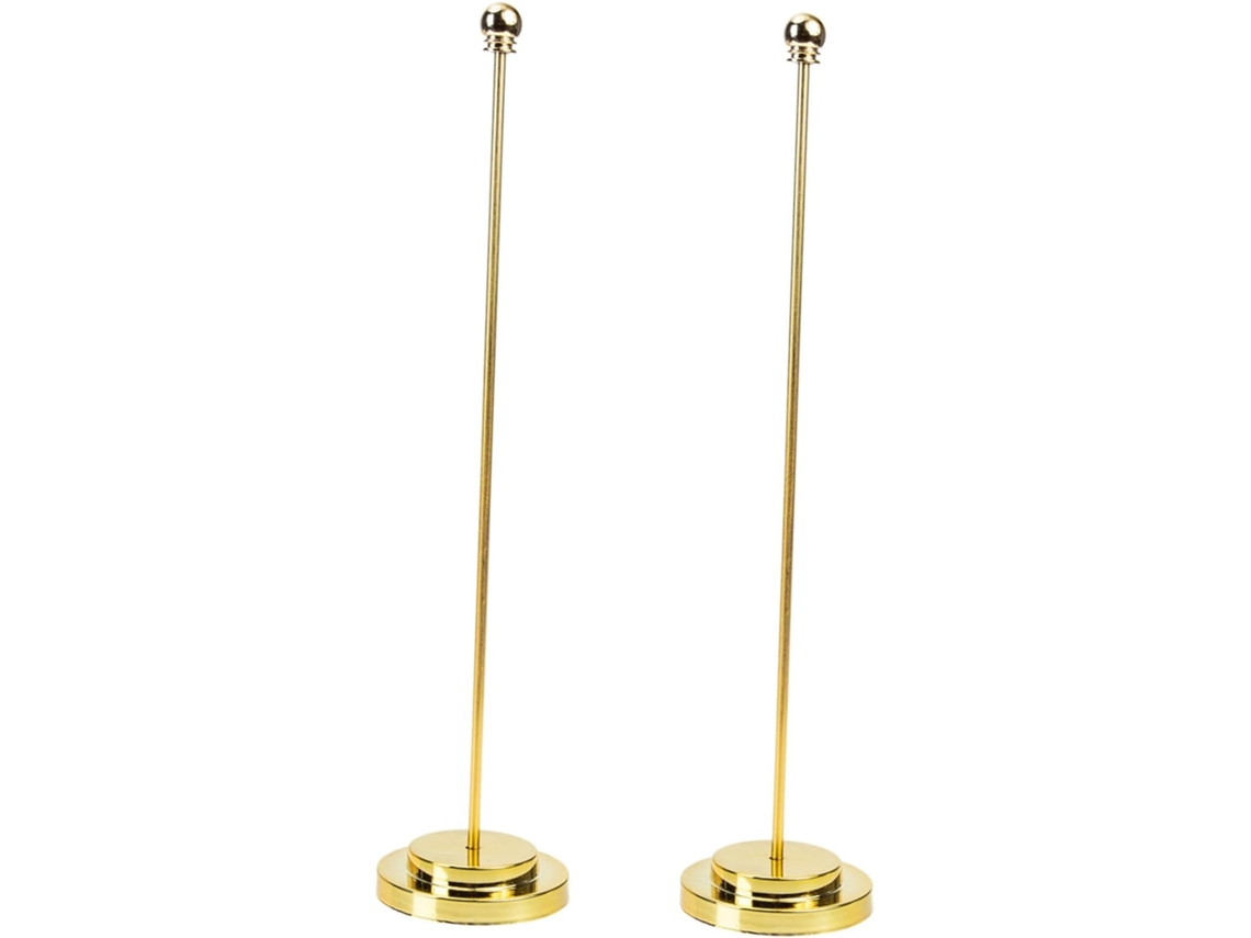 Soportes Metálicos De Mesa Para Banderas (2 Piezas), Pequeños, Estables Y Compactos Para Escritorio, Sala De Reuniones