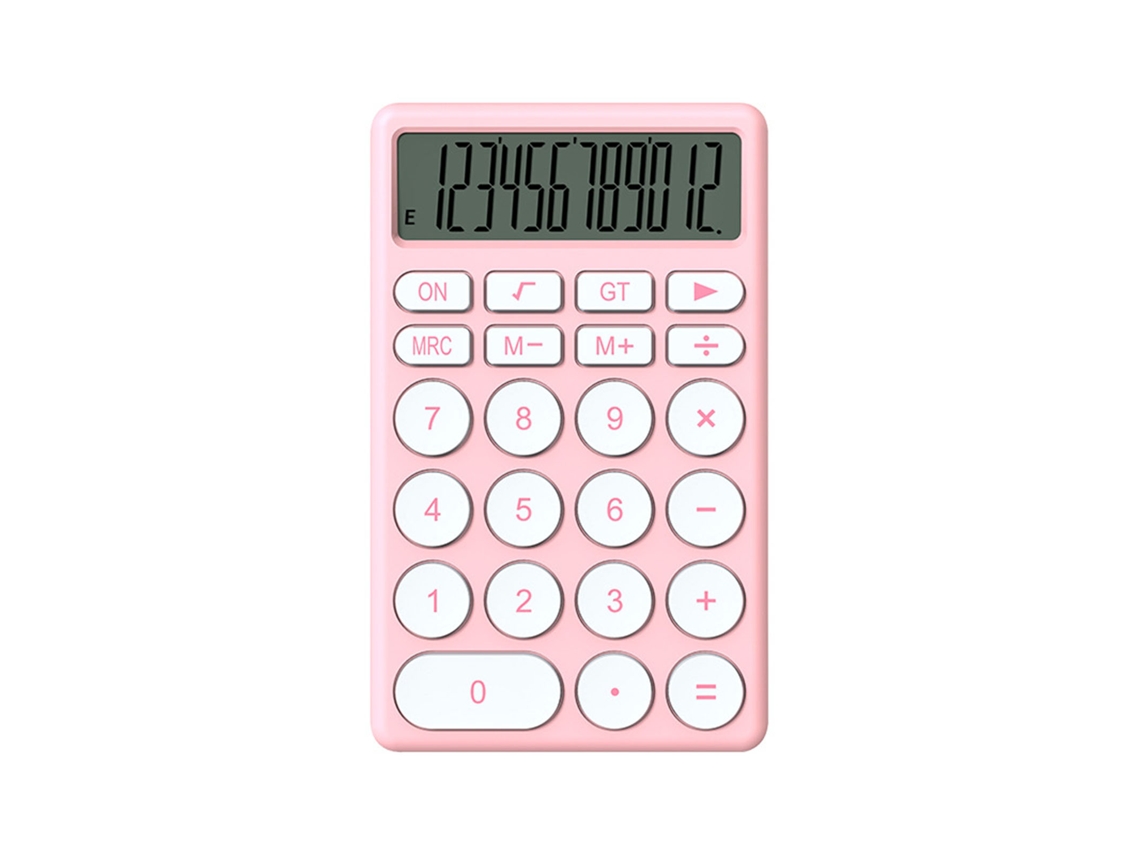 Calculadora Cartoon Multifuncional Portátil De Bolsillo Con Gran Pantalla Para Oficina, Escuela Y Hogar Rosa
