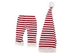 Conjunto De Fotografía Para Bebé, Algodón A Rayas Rojas Y Blancas, Accesorios, Gorro Y Pantalones Cortos Navideños Para Recién Nacidos.
