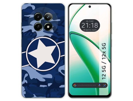 Funda Diseño Camuflaje para Realme 12 5G 12X 5G TUMUNDOSMARTPHONE Silicona Multicolor