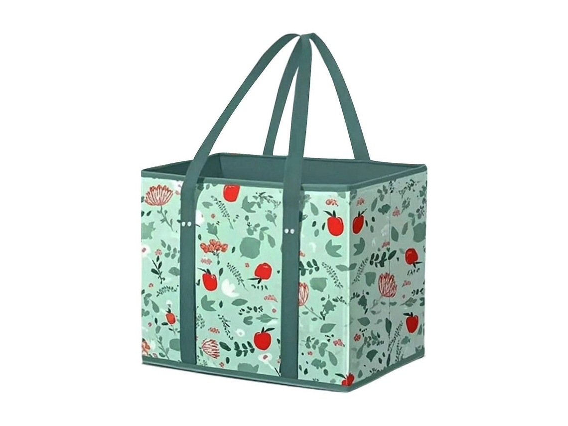 Bolsa de compras plegable con base reforzada, cesta de compras de tela no tejida para supermercados y actividades al aire libre, multicolor. GOKOCO