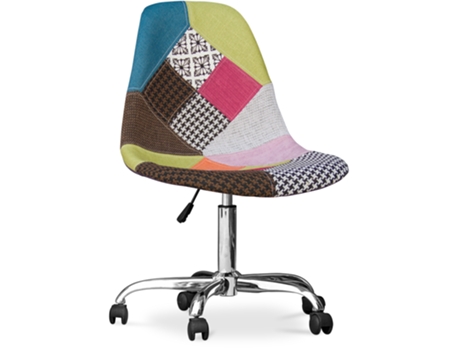 Silla de Oficina con Ruedas Silla de Oficina Tapizada en Patchwork Simona 56x47cm PATCHWORK STYLE