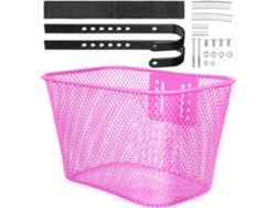 Cesta de bicicleta de hierro rosa para niñas