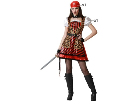 Disfraz para Adultos Pirata Mujer Rojo - M/L