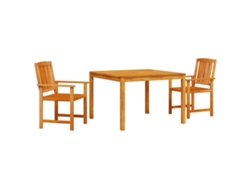 Maison Exclusive - Conjunto De Comedor De Jardín 3 Pcs Marrón