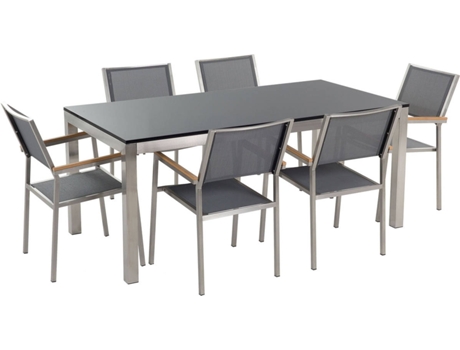 Conjunto de Jardín Grosseto (Negro - Acero Inoxidable -90x180x87 cm)