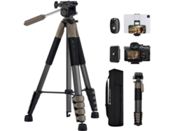 Tripé De Viagem De 75'' Para Câmera Com Suporte Para Smartphone, Ideal Para Câmeras Dslr E Transmissões Ao Vivo De Vídeo.