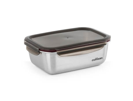 Recipiente Rectangular de 2.8L en Acero Inoxidable Apto Microondas CUITISAN