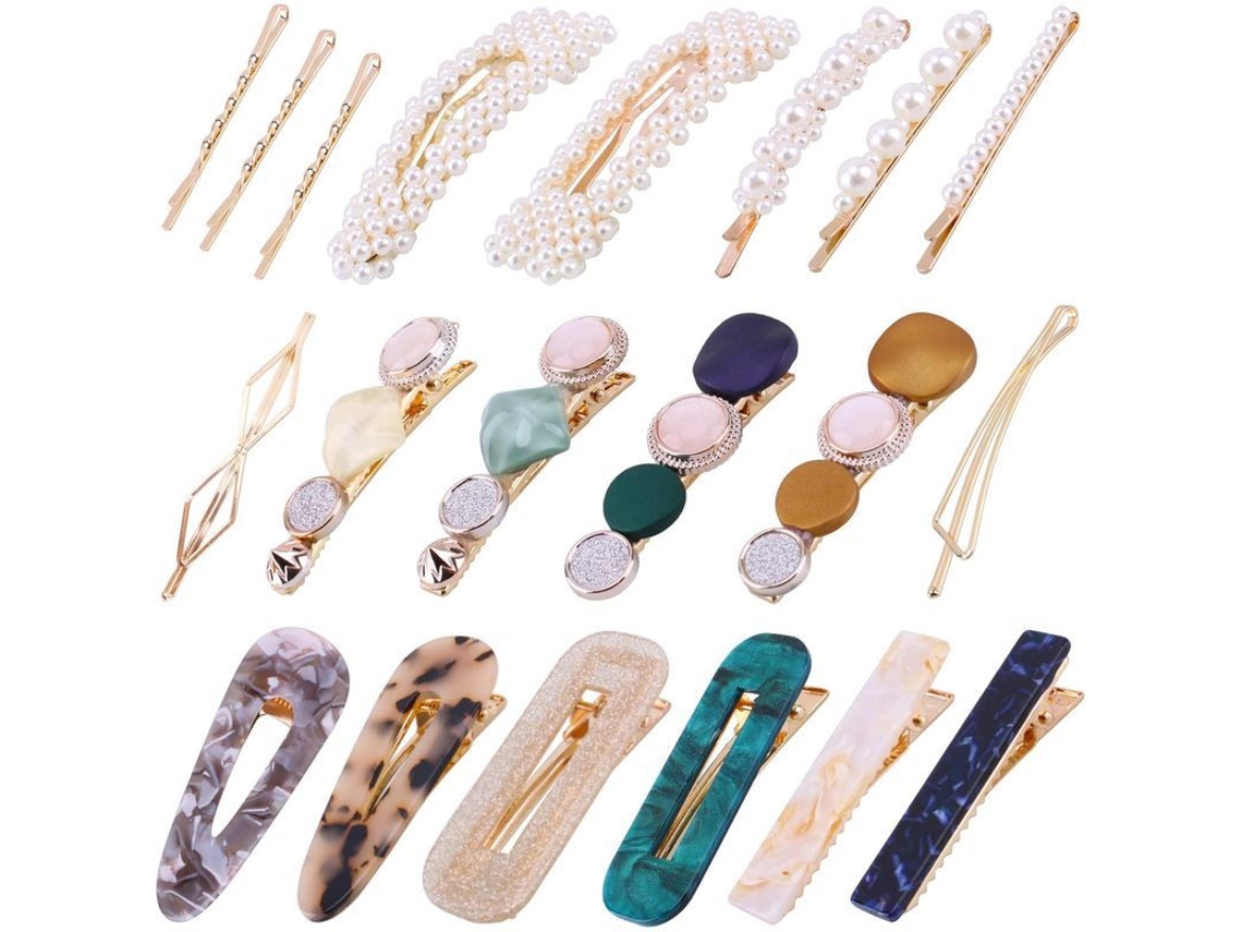 Linjou Juego De 20 Pinzas Para El Cabello Con Perlas - Accesorios Para El Cabello Para Mujeres, Damas Y Niñas