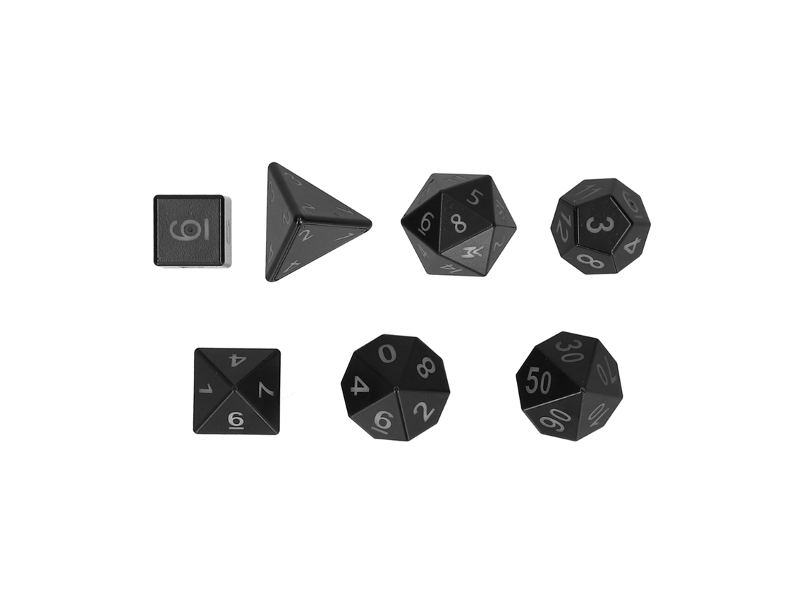Ats-set De 7 Dados Poliédricos Luminosos Electrónicos Para Juegos De Mesa Y Fiesta Negro