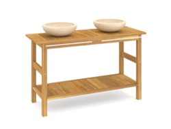 Maison Exclusive - Tocador De Baño Madera Maciza De Teca Con Lavabos Mármol Crema