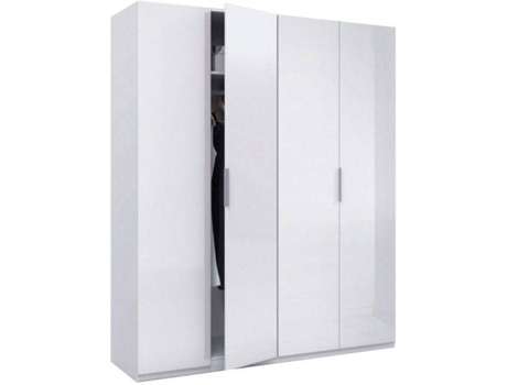 Guardarropa HABITDESIGN 4 Puertas (Blanco Brillo - Melamina - 180x200x52 cm)