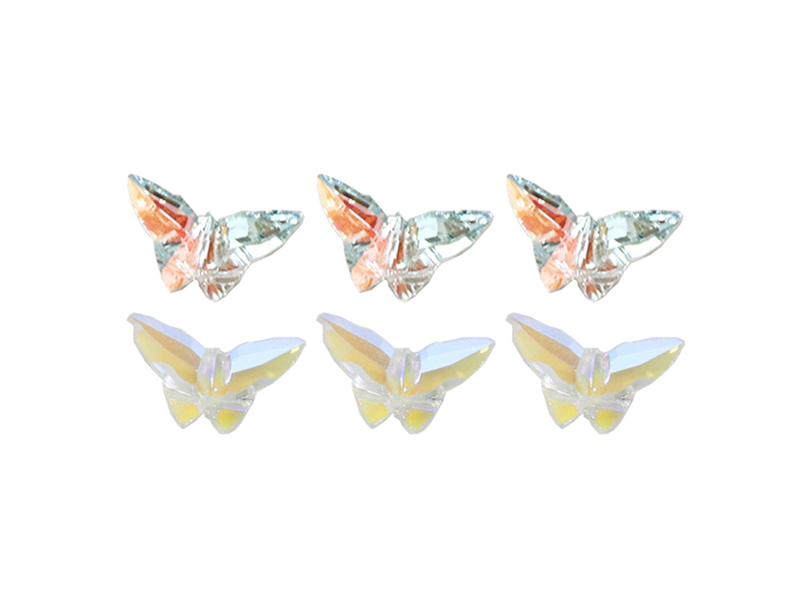 Adornos tridimensionales para uñas de cristal, con forma de mariposa, 5x8mm, 6 uds. NEVEANCE