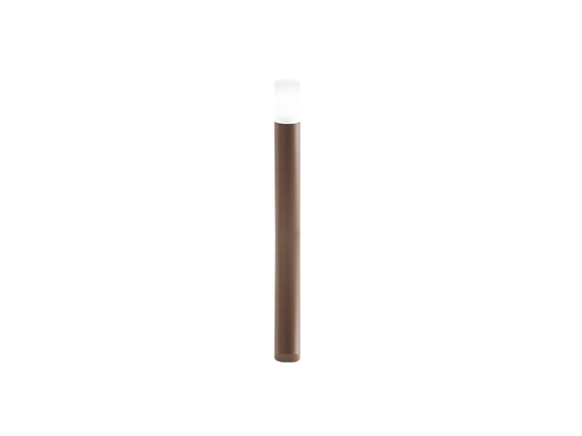 Lampo - Poste de jardín con bombilla E27 IP54 H 90 cm, metal pintado, vidrio esmerilado, poste de exterior - Perenz - Corten