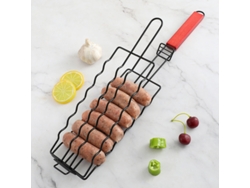 Cesta Para Asar Salchichas Con 6 Compartimentos – Utensilio Para Barbacoa Al Aire Libre – 48,5 X 9 Cm - Tommy01